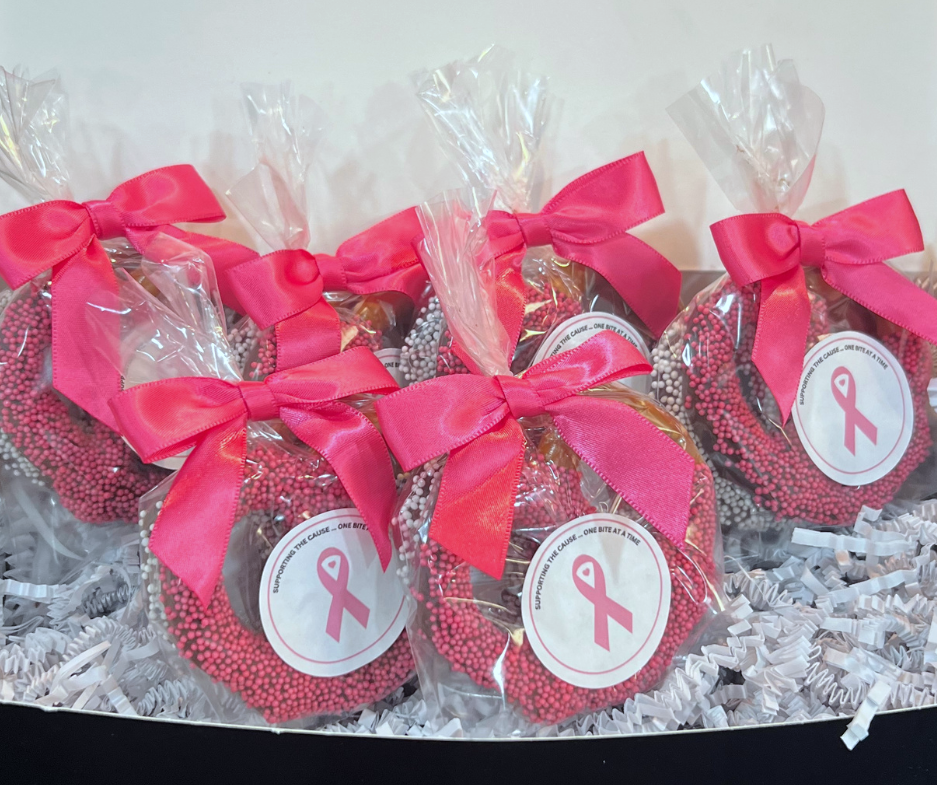 Breast Cancer Awareness Chocolate Jumbo Pretzels