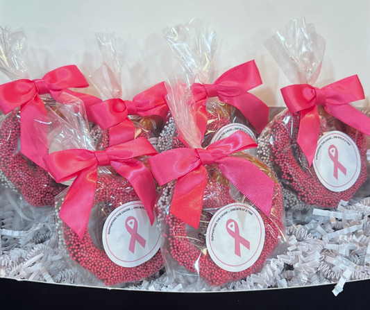 Breast Cancer Awareness Chocolate Jumbo Pretzels