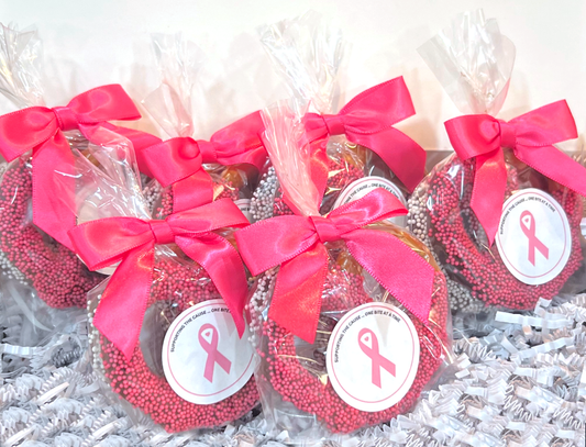 Breast Cancer Awareness Chocolate Jumbo Pretzels