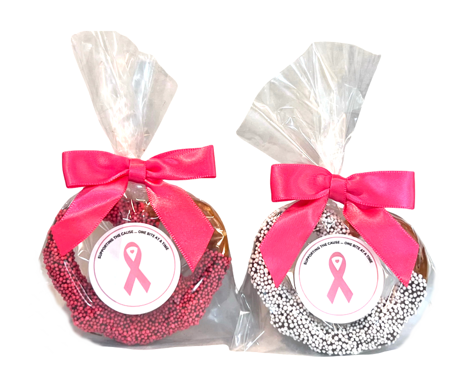 Breast Cancer Awareness Chocolate Jumbo Pretzels