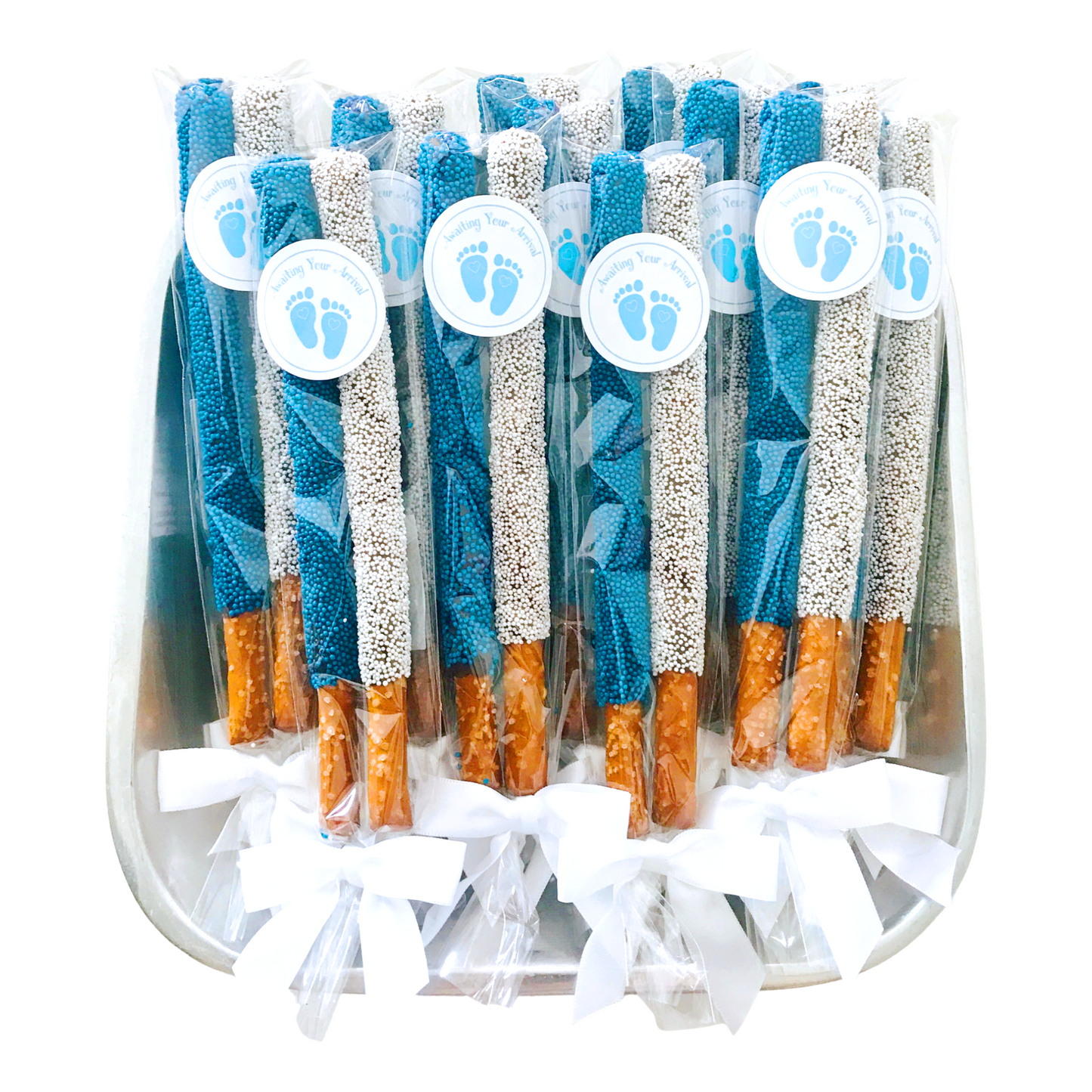 Baby Shower Chocolate Pretzel Rods - Boy