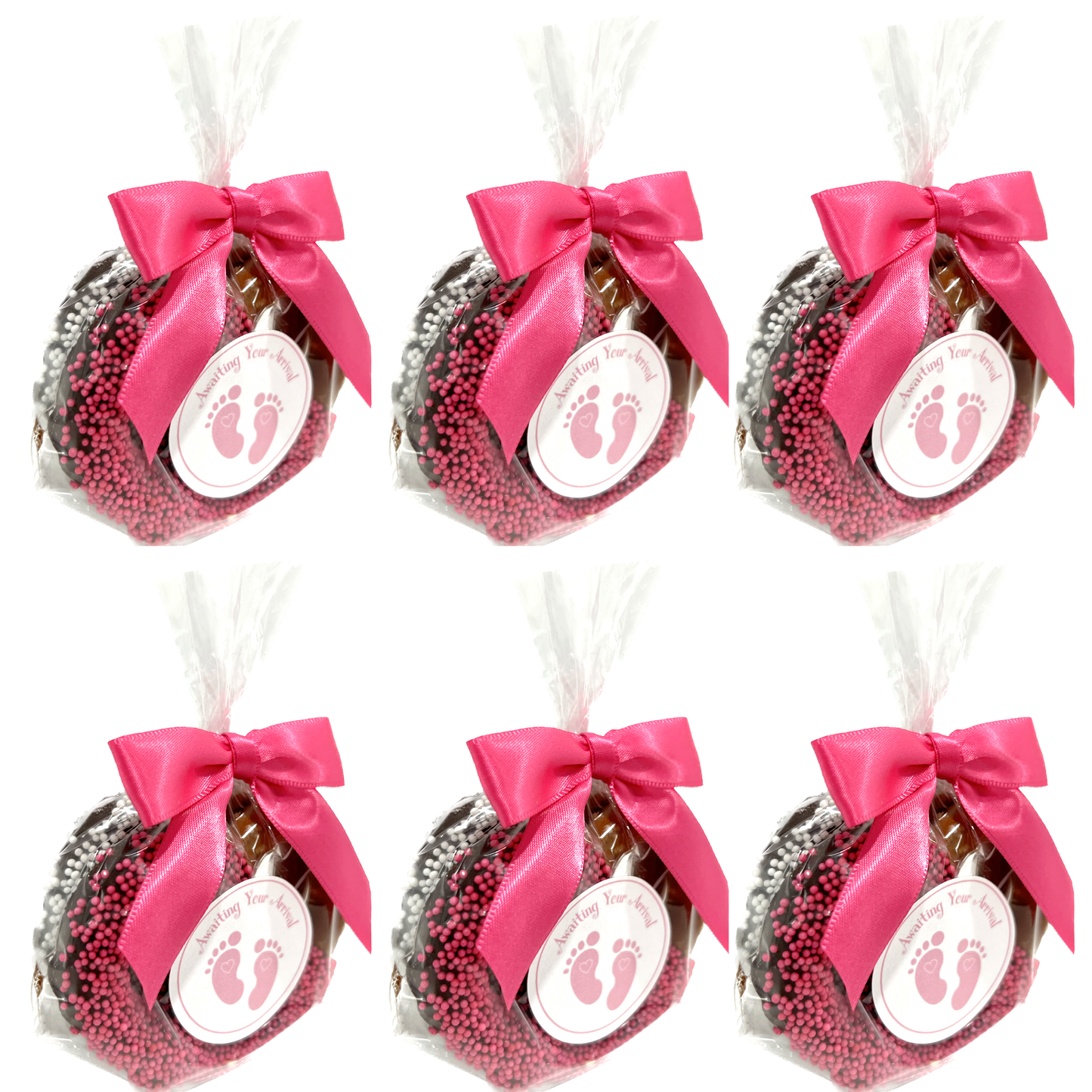 Baby Shower Chocolate Covered Jumbo Pretzels - Girl