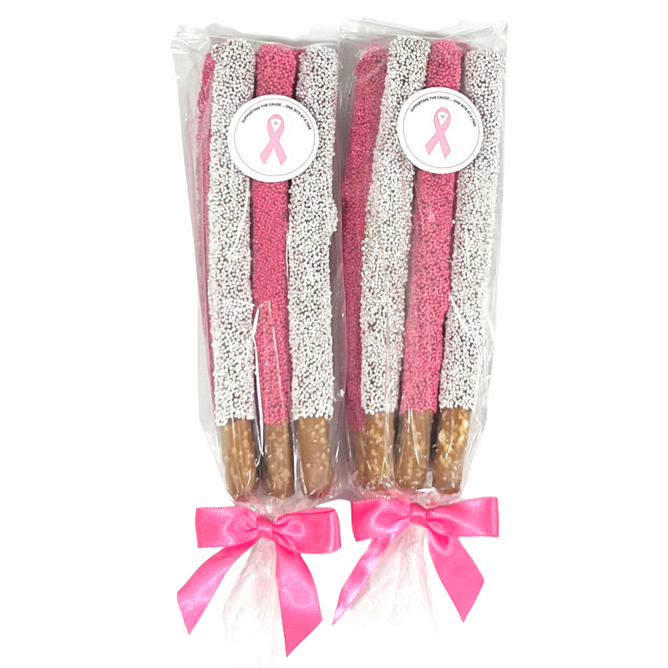 Breast Cancer Awareness Chocolate Pretzel Rods