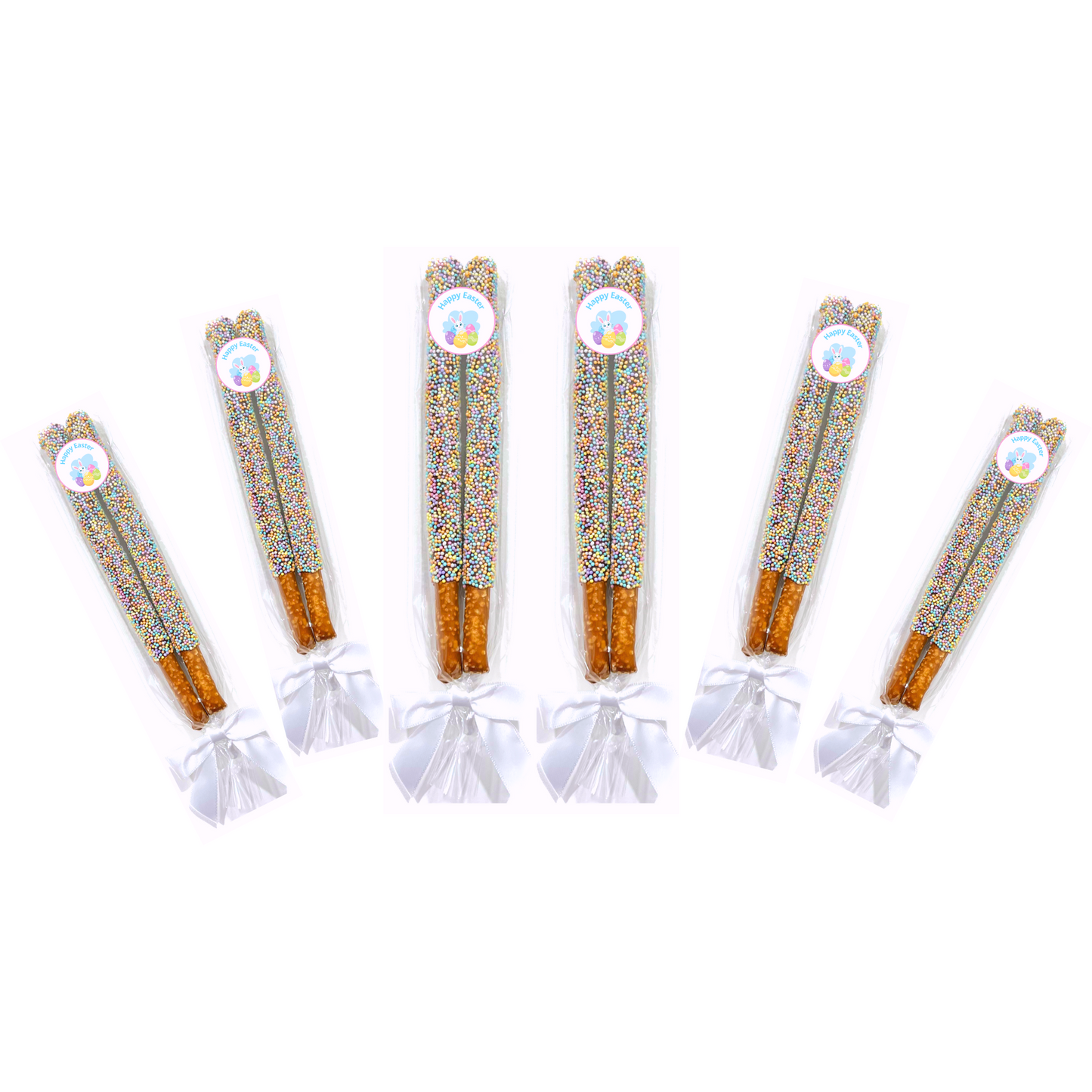 Easter Chocolate Pretzel Rods - Pastel