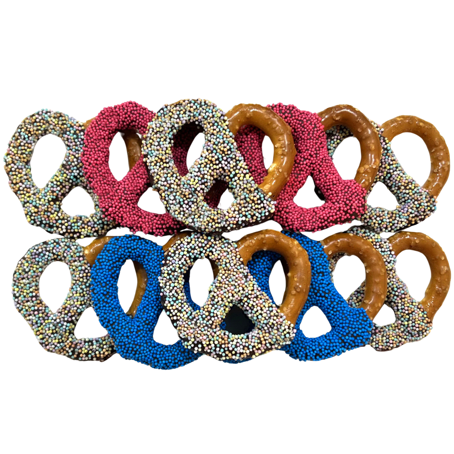 Easter Chocolate Covered Jumbo Pretzels - Tricolor