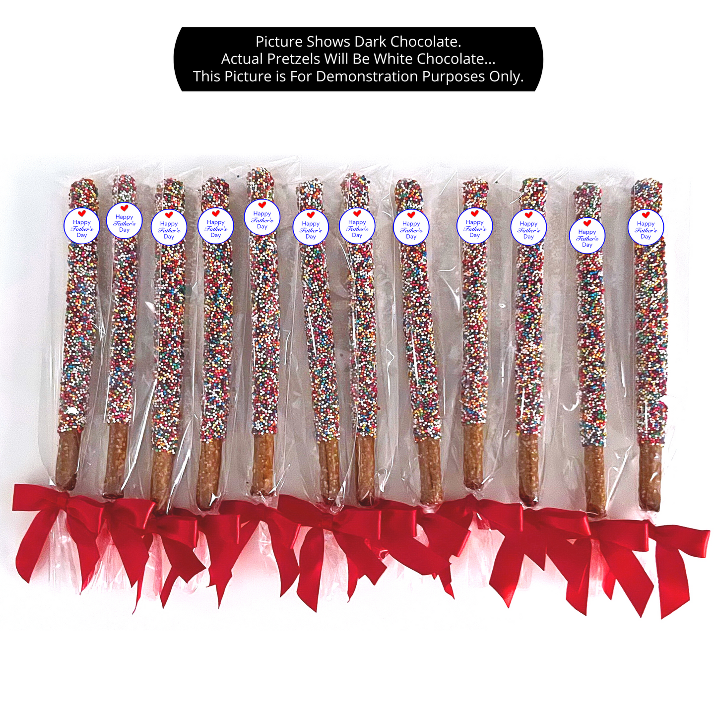 Father's Day White Chocolate Covered Pretzel Rods
