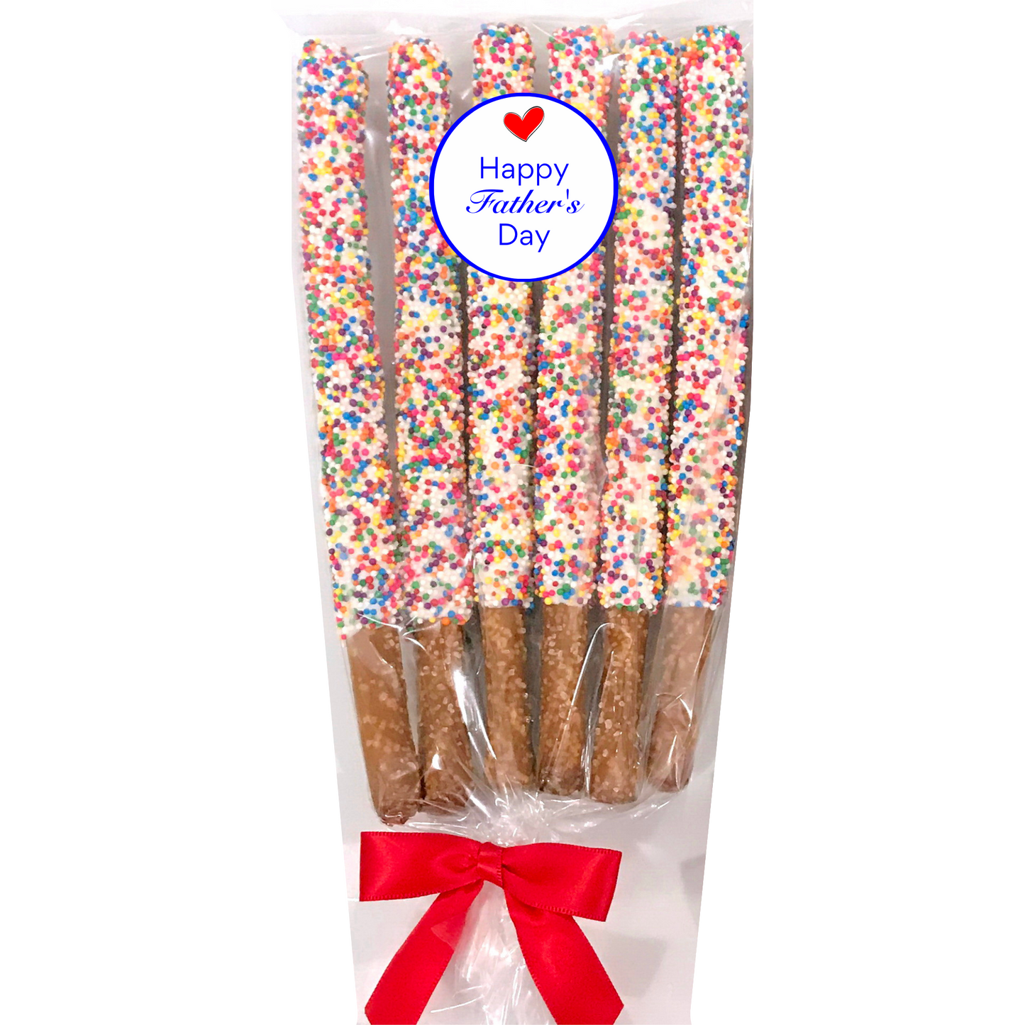 Father's Day White Chocolate Covered Pretzel Rods