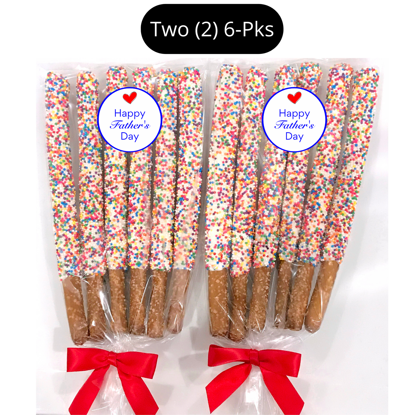 Father's Day White Chocolate Covered Pretzel Rods