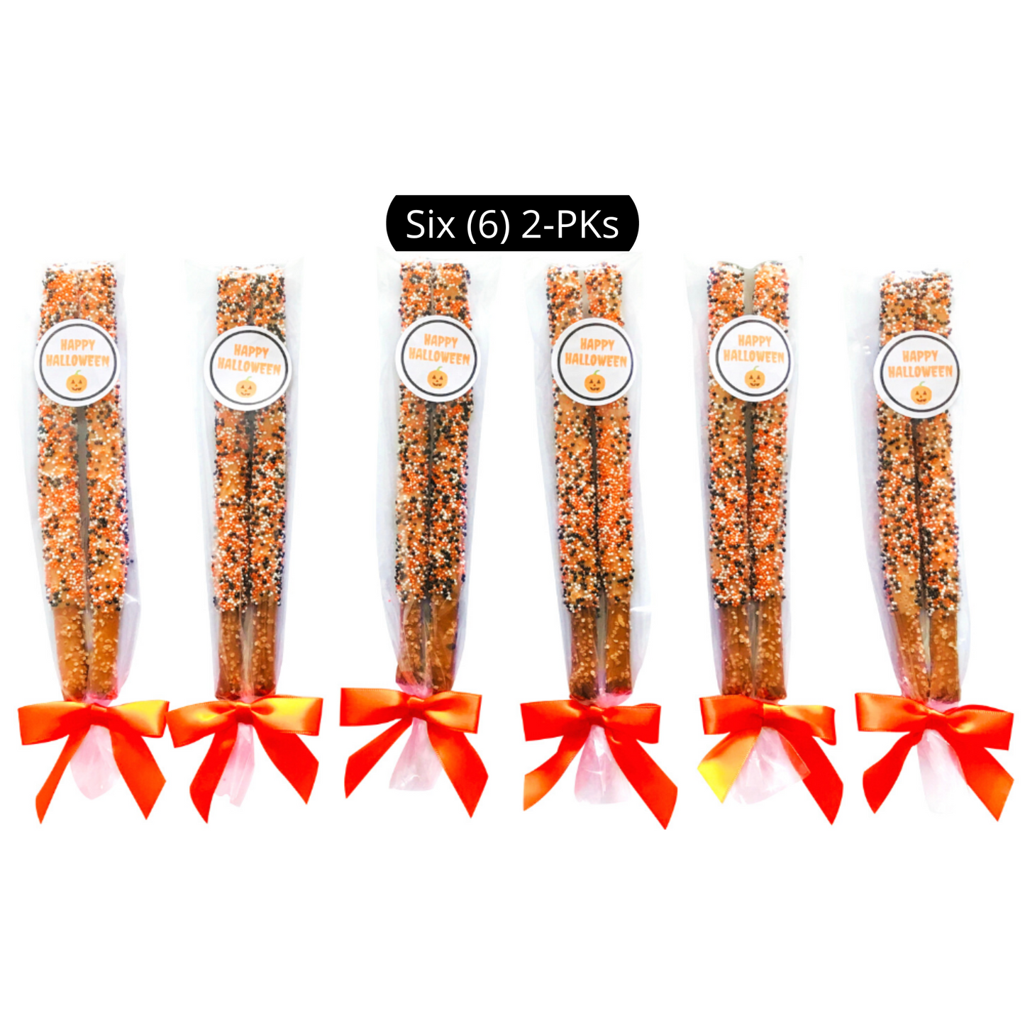 Pumpkin Spice Halloween Chocolate Covered Pretzel Rods