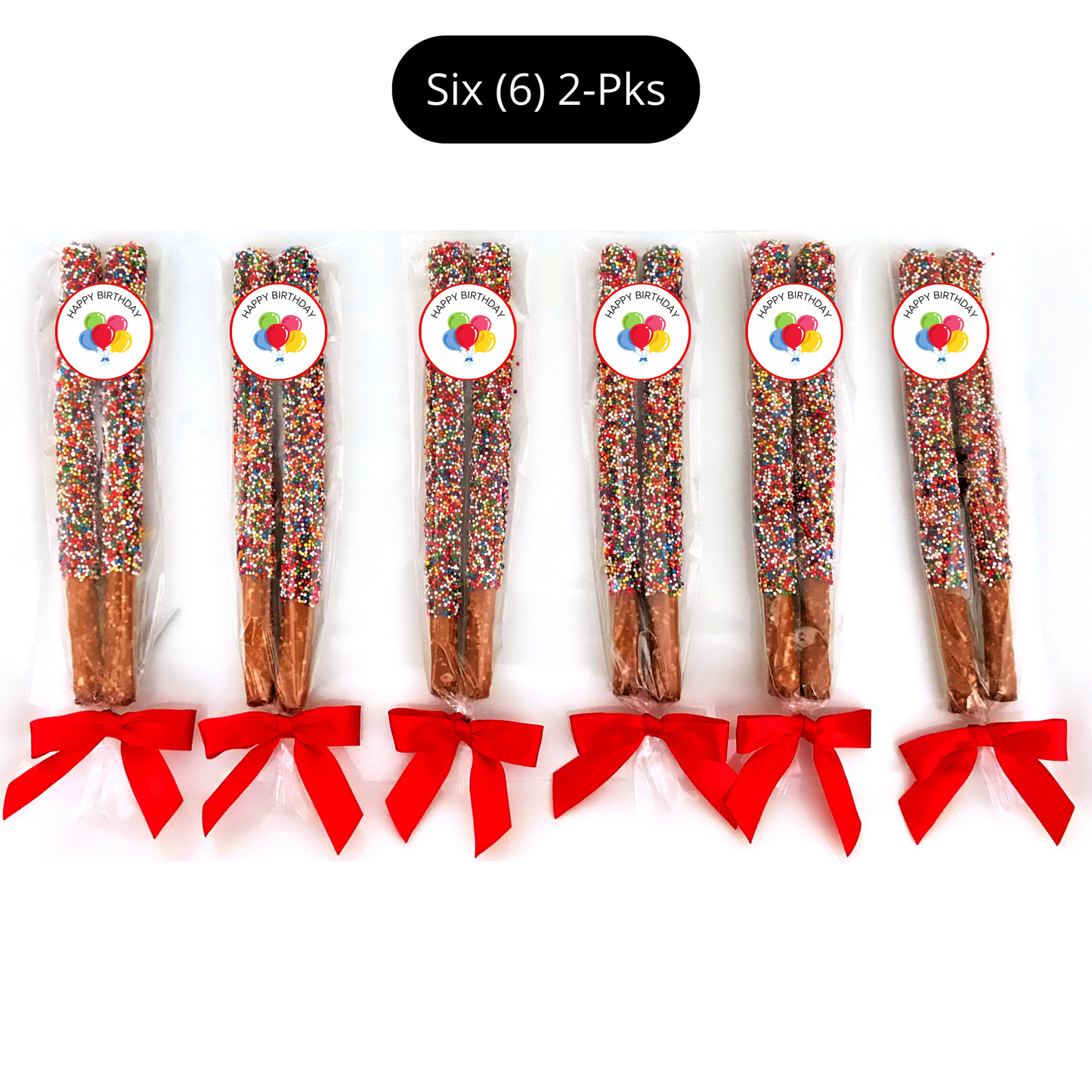 Happy Birthday Chocolate Covered Pretzel Rods