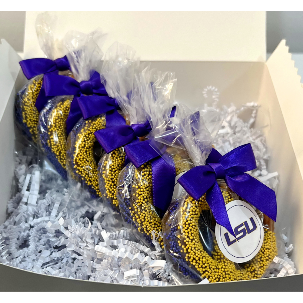 Louisiana State University Chocolate Covered Jumbo Pretzels