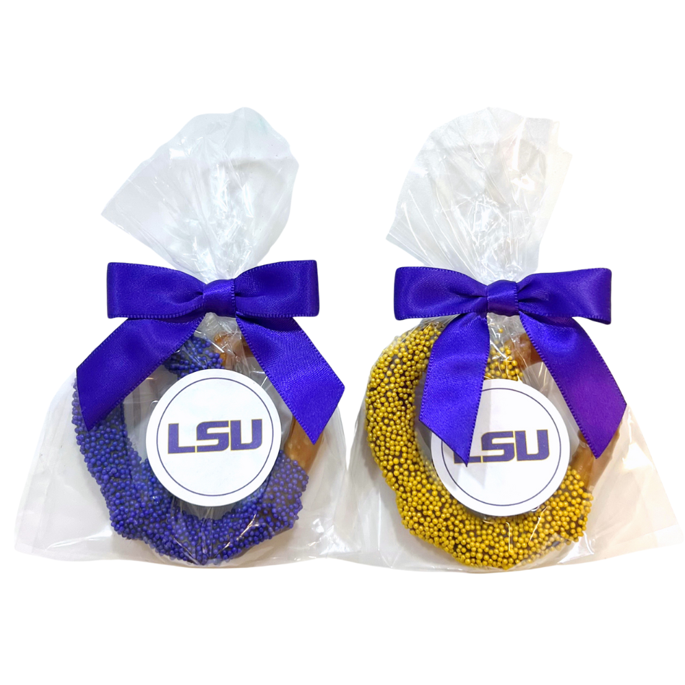 Louisiana State University Chocolate Covered Jumbo Pretzels