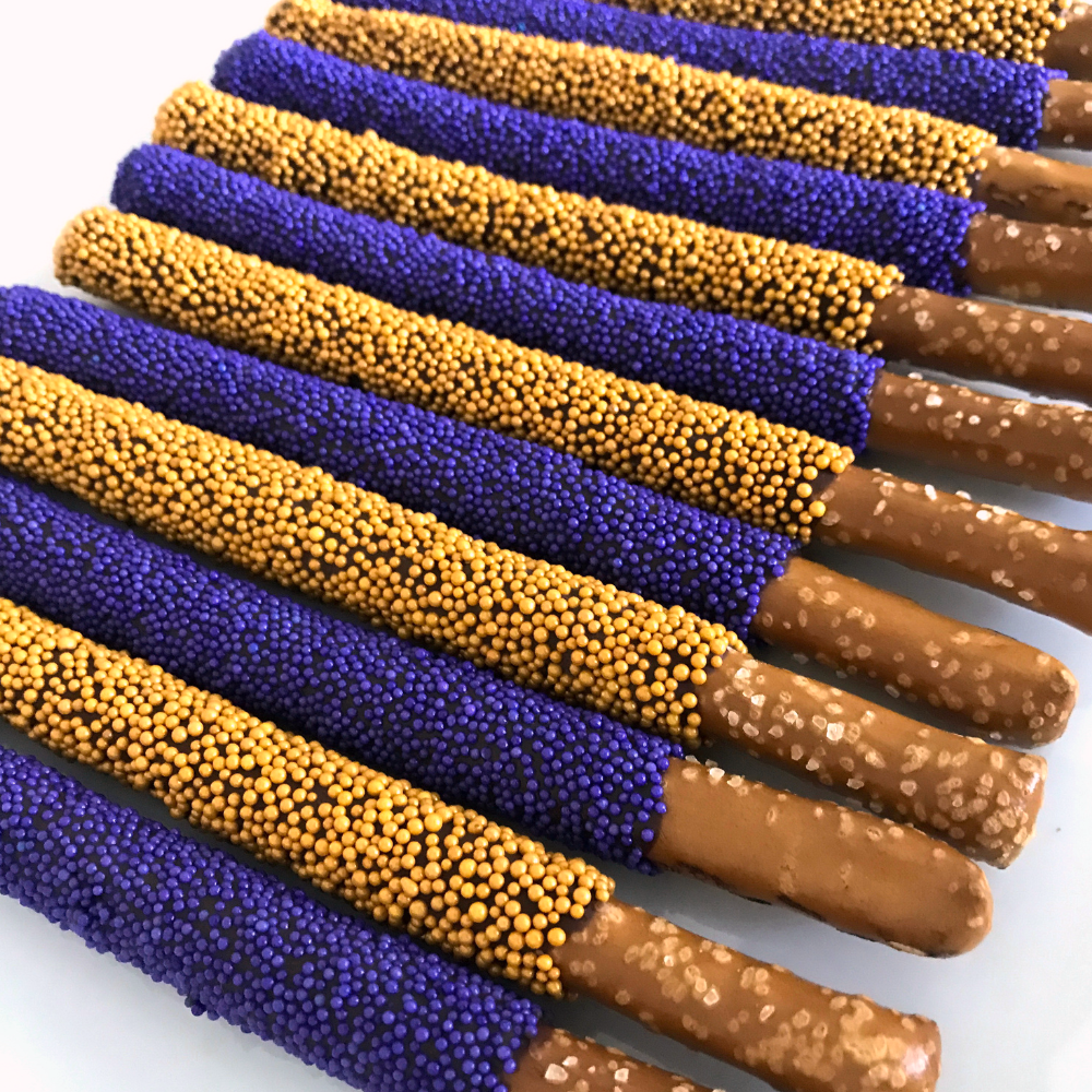Louisiana State University Chocolate Covered Pretzel Rods