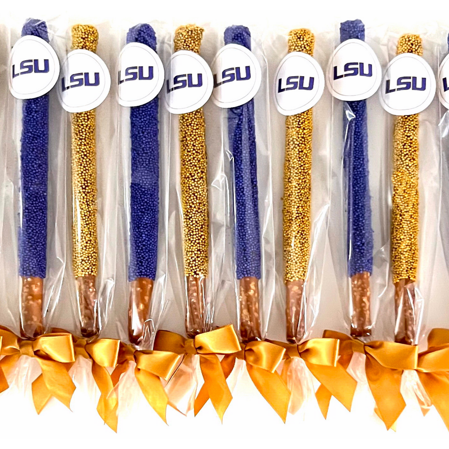 Louisiana State University Chocolate Covered Pretzel Rods
