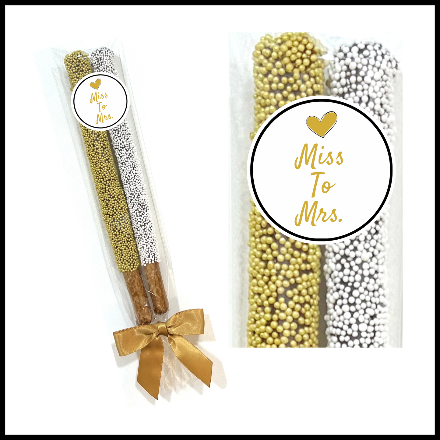 Wedding Chocolate Pretzel Rods - Miss To Mrs.