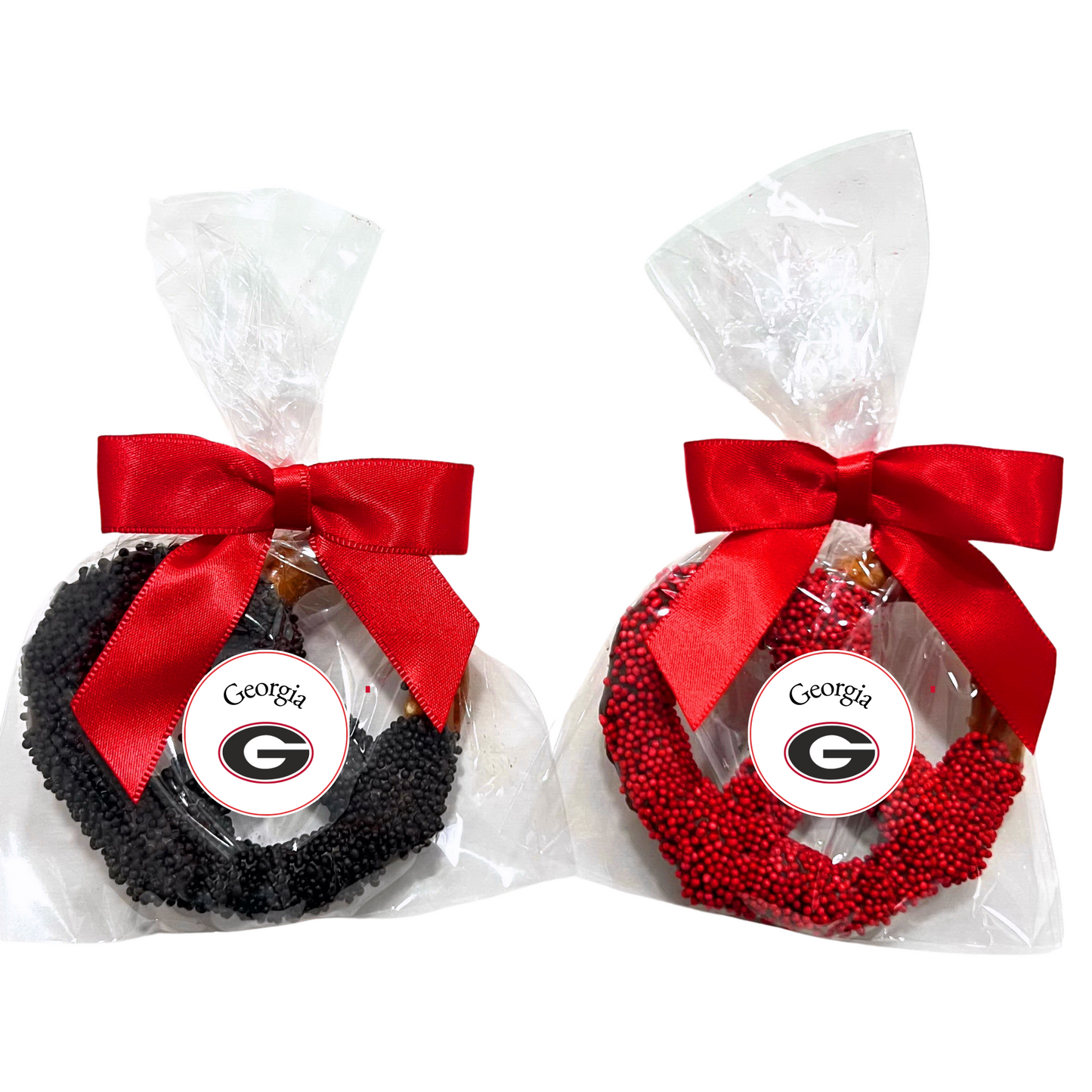 University Georgia Chocolate Covered Jumbo Pretzels