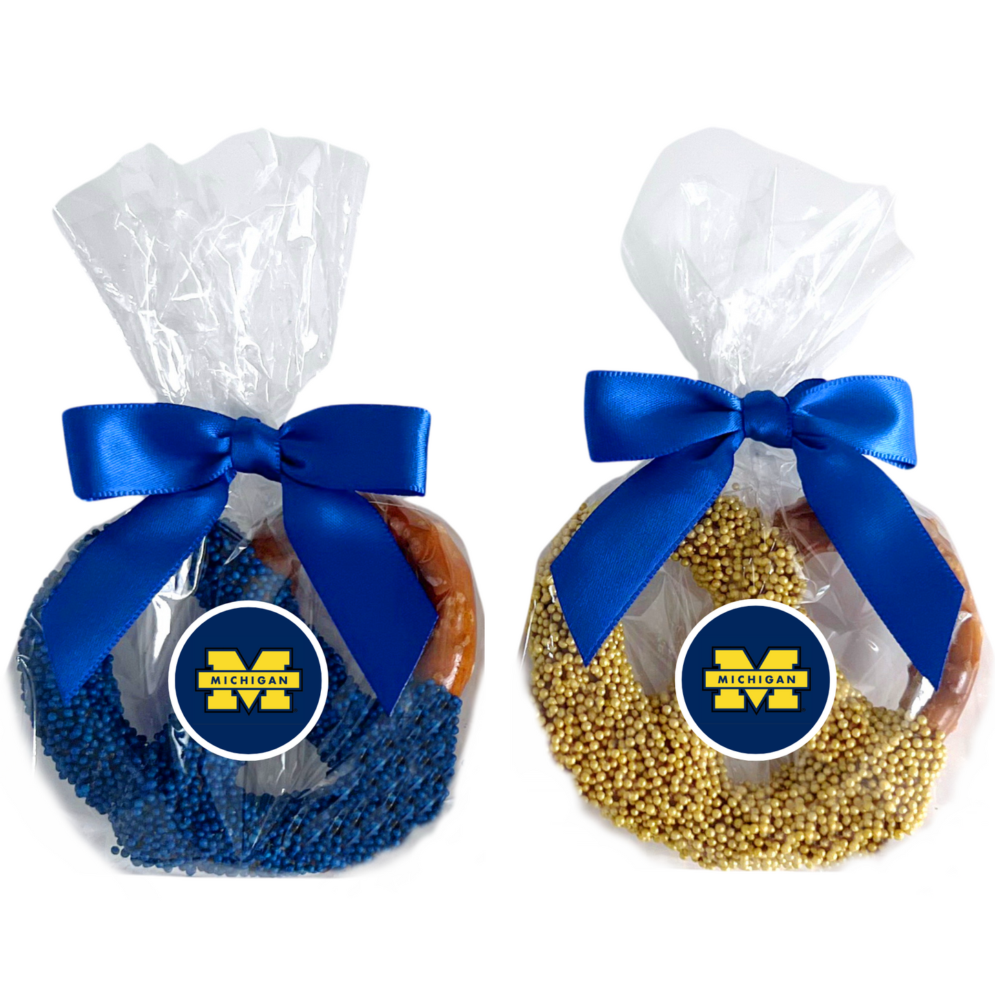 University of Michigan Chocolate Covered Jumbo Pretzels