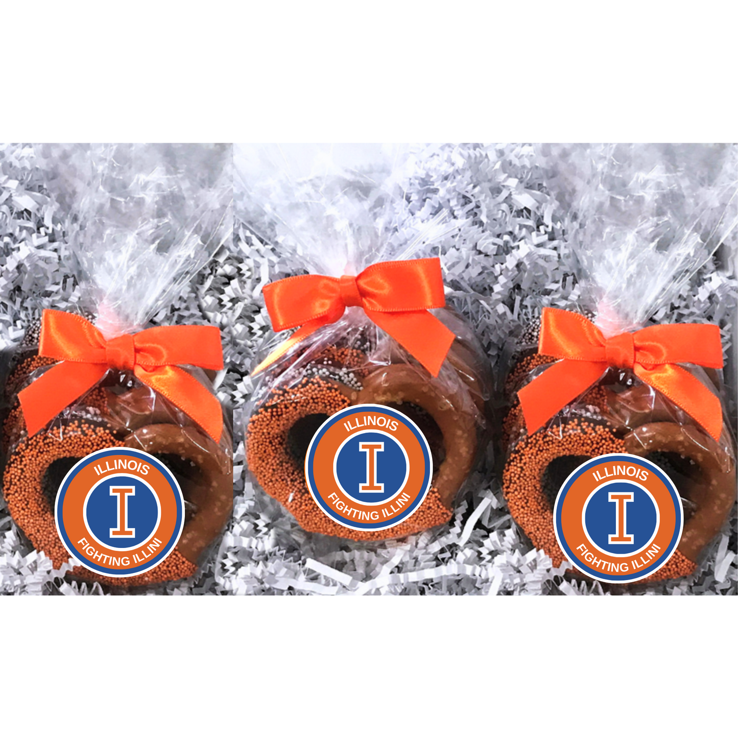 University of Illinois Chocolate Covered Jumbo Pretzels