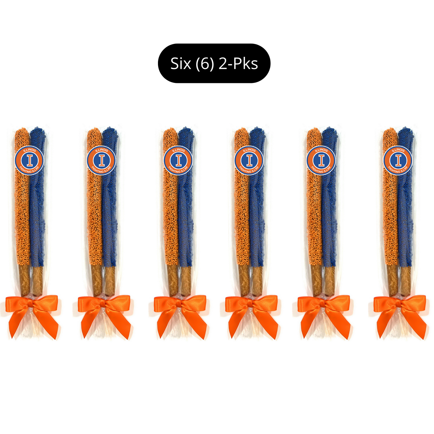 University of Illinois Chocolate Covered Pretzel Rods
