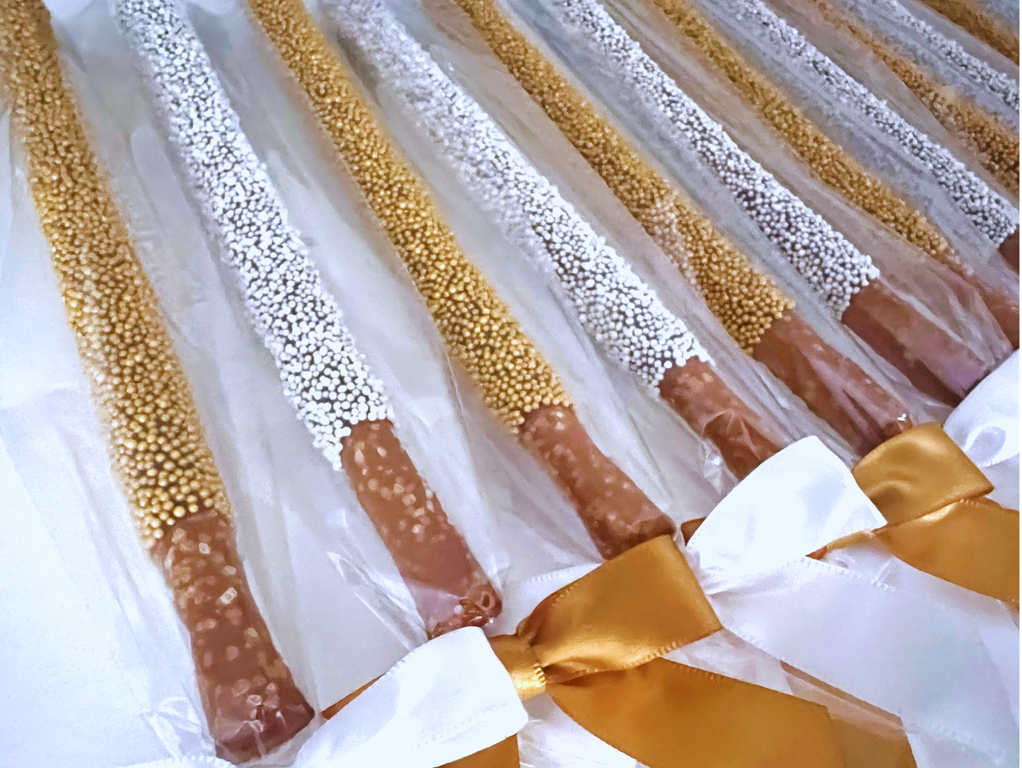 Wedding Chocolate Pretzel Rods - Bride & Groom