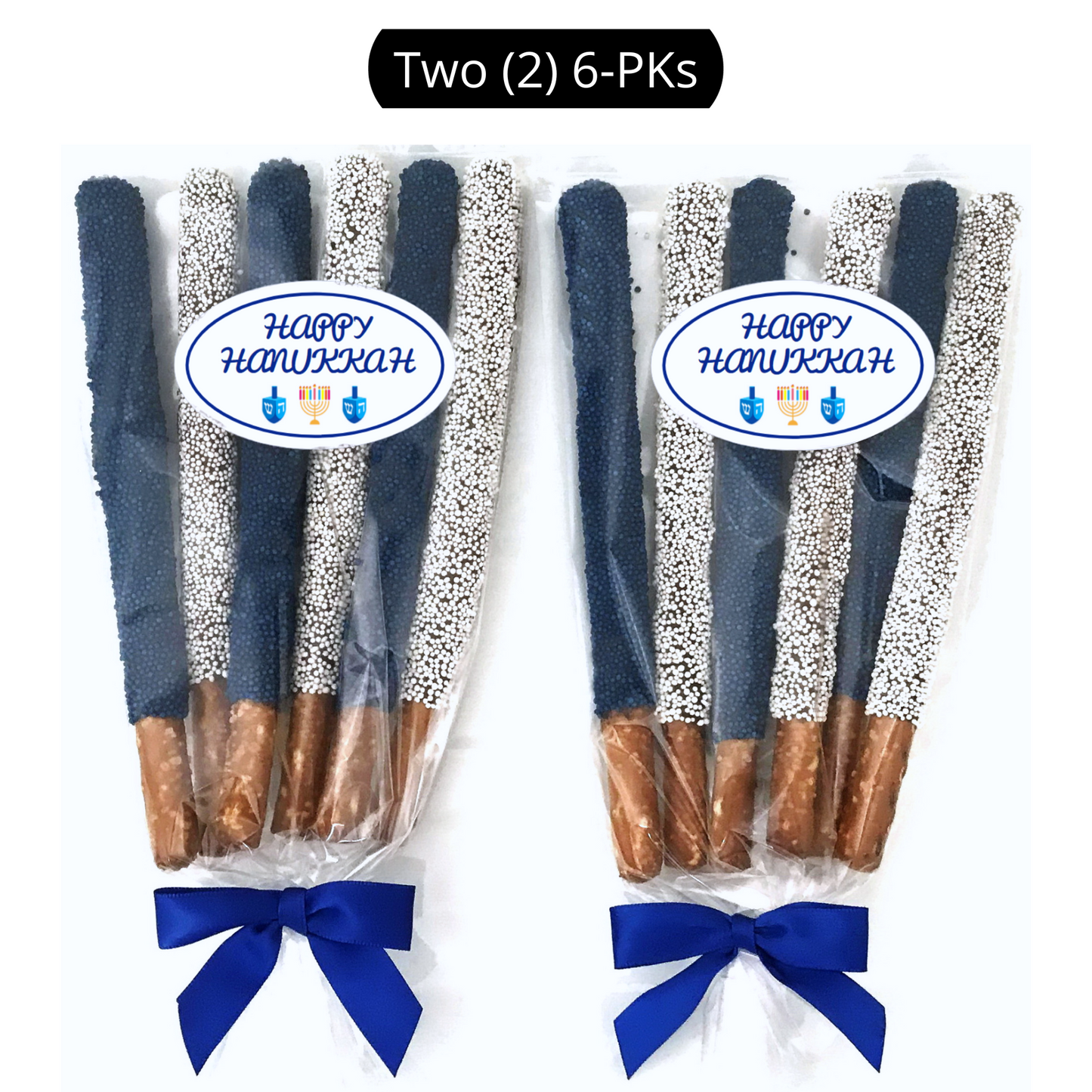 Hanukkah Chocolate Covered Pretzel Rods