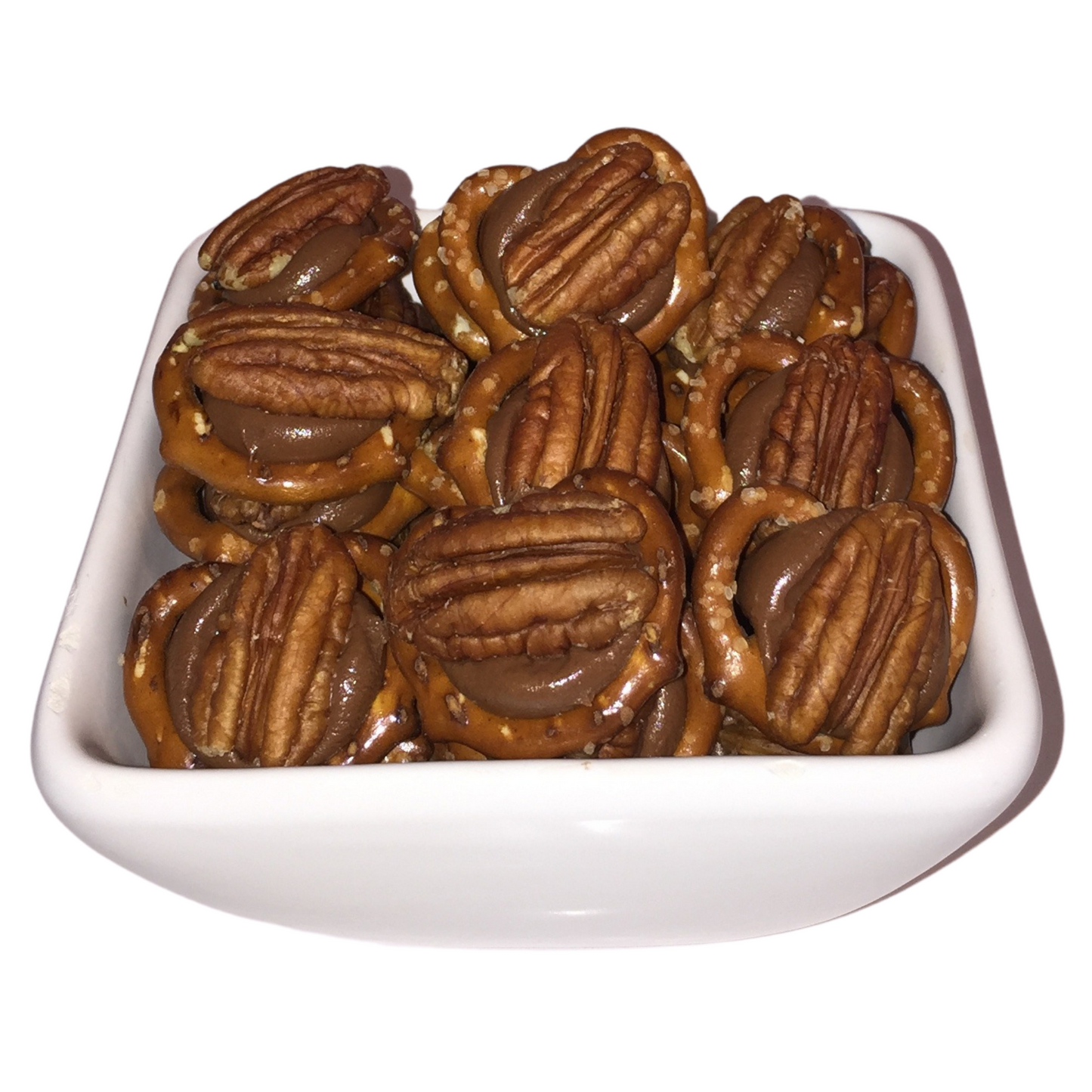 Hanukkah Mini Pretzel Chocolate Pecan Turtles