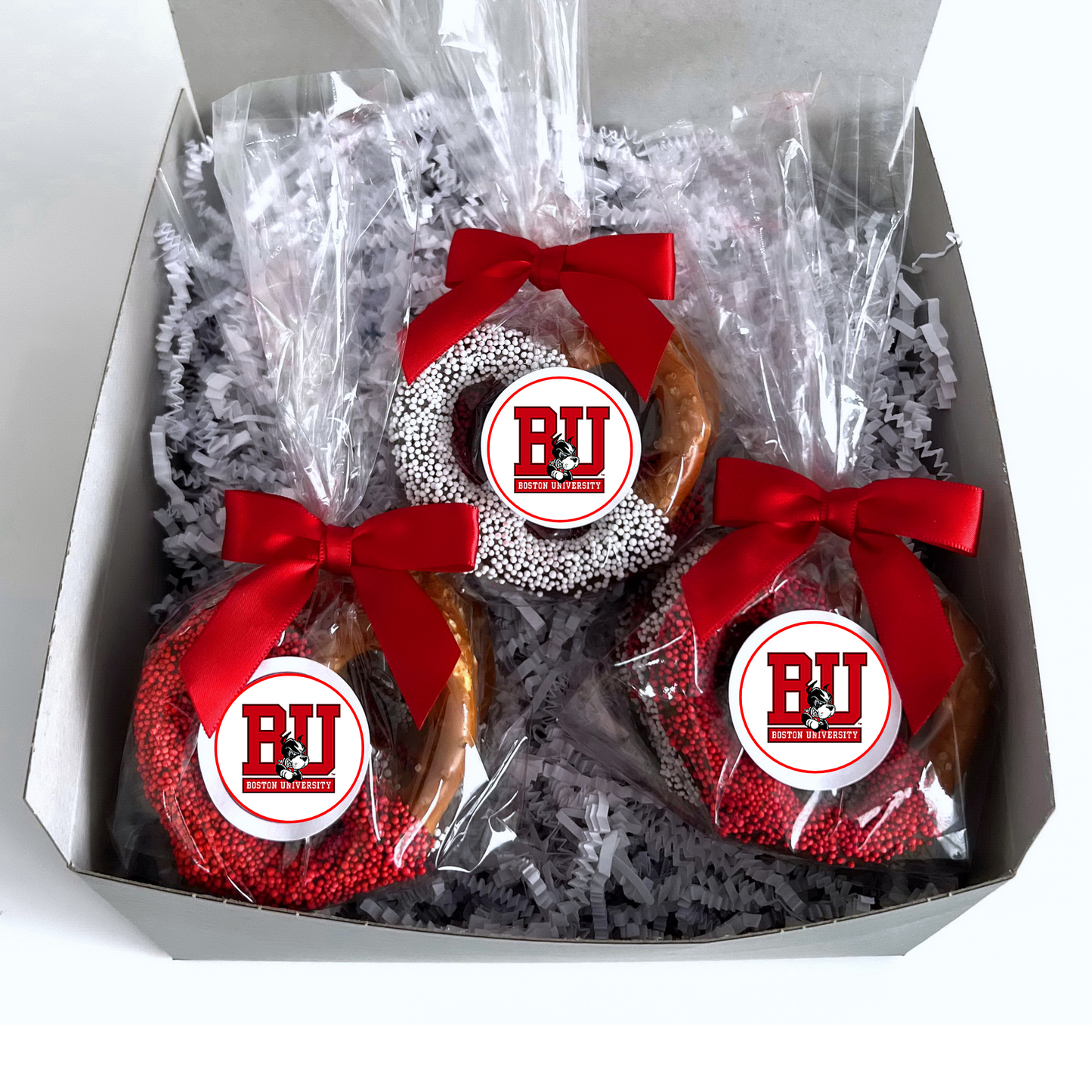 Boston University Chocolate Covered Jumbo Pretzels