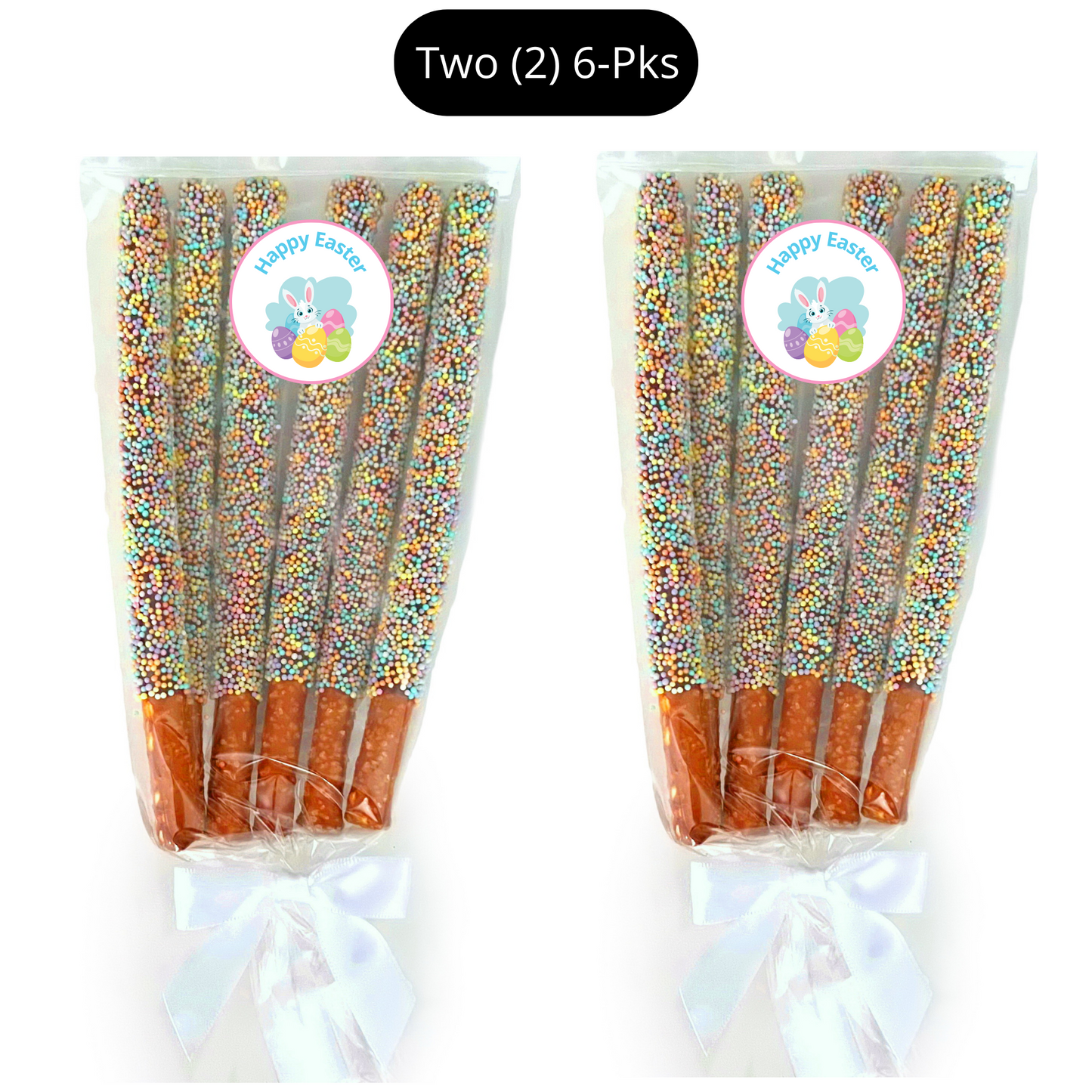 Easter Chocolate Pretzel Rods - Pastel