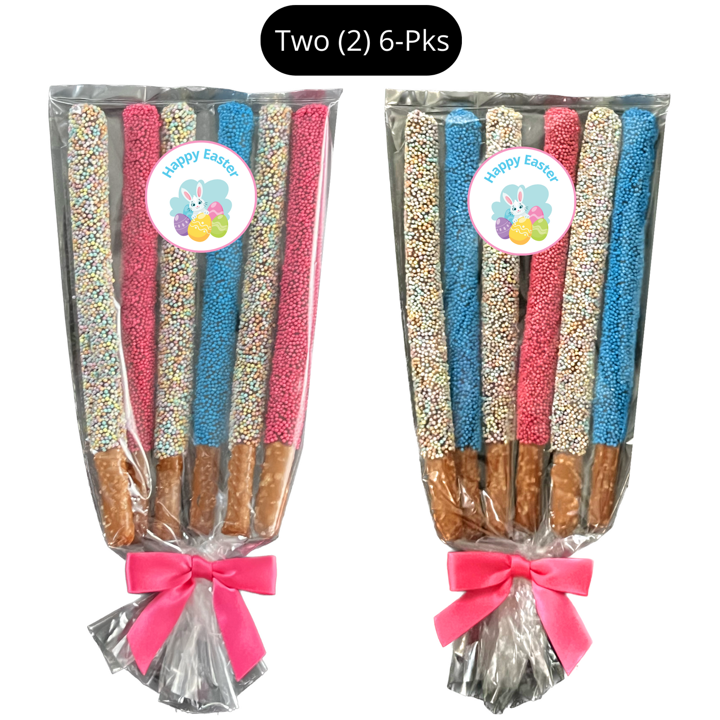 Easter Chocolate Pretzel Rods - Tricolor