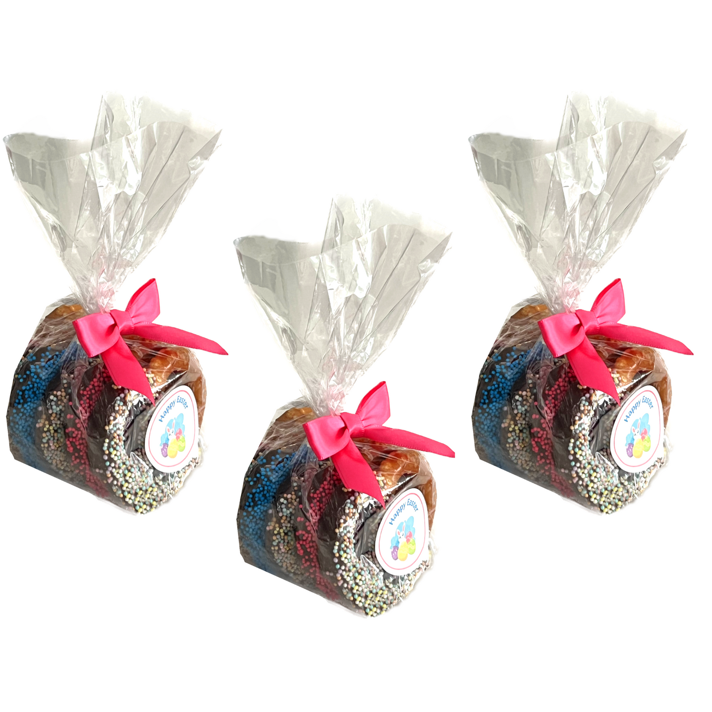 Easter Chocolate Covered Jumbo Pretzels - Tricolor