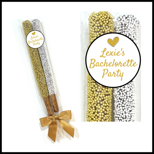 Wedding Chocolate Pretzel Rods - Bachelorette Party