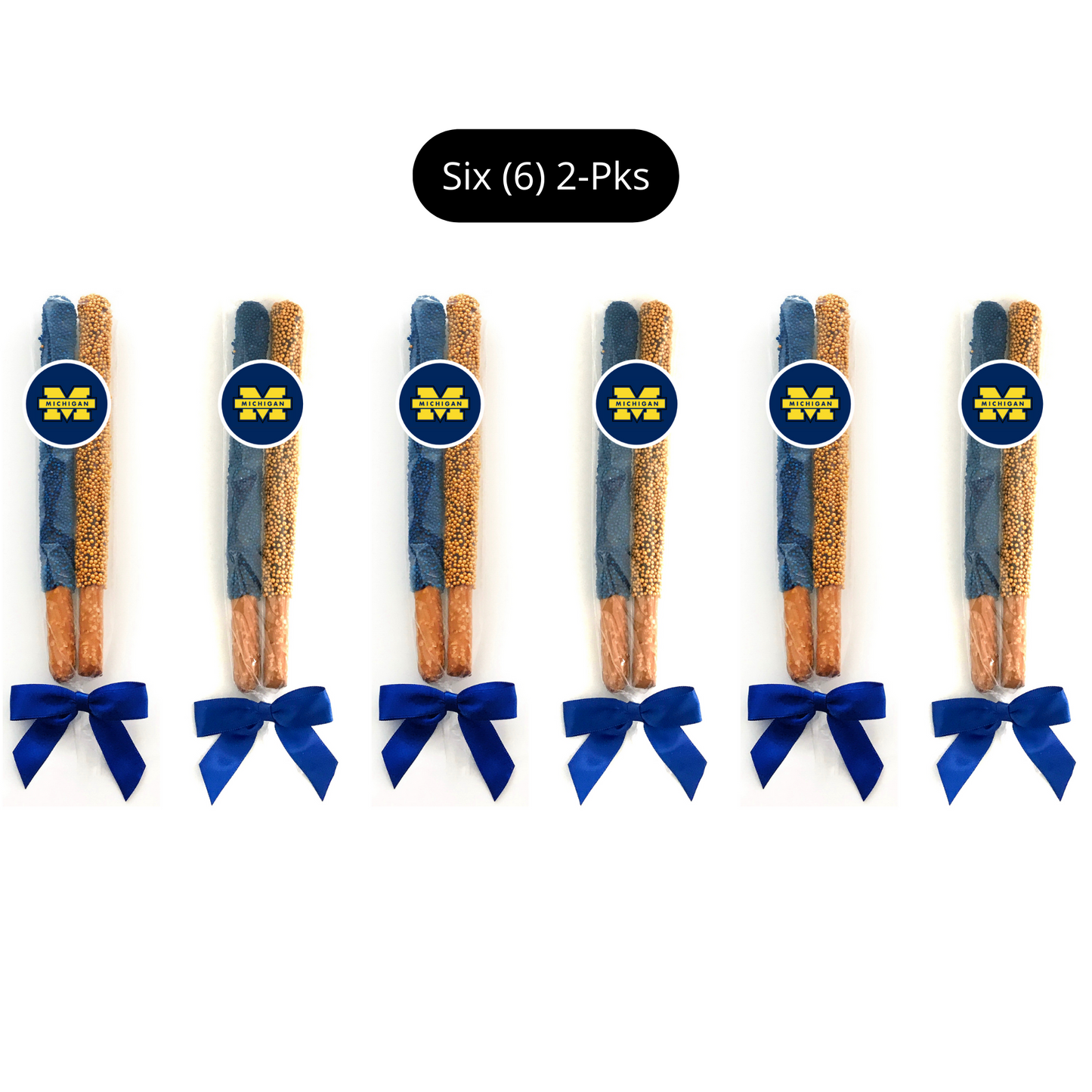 University of Michigan Chocolate Covered Pretzel Rods