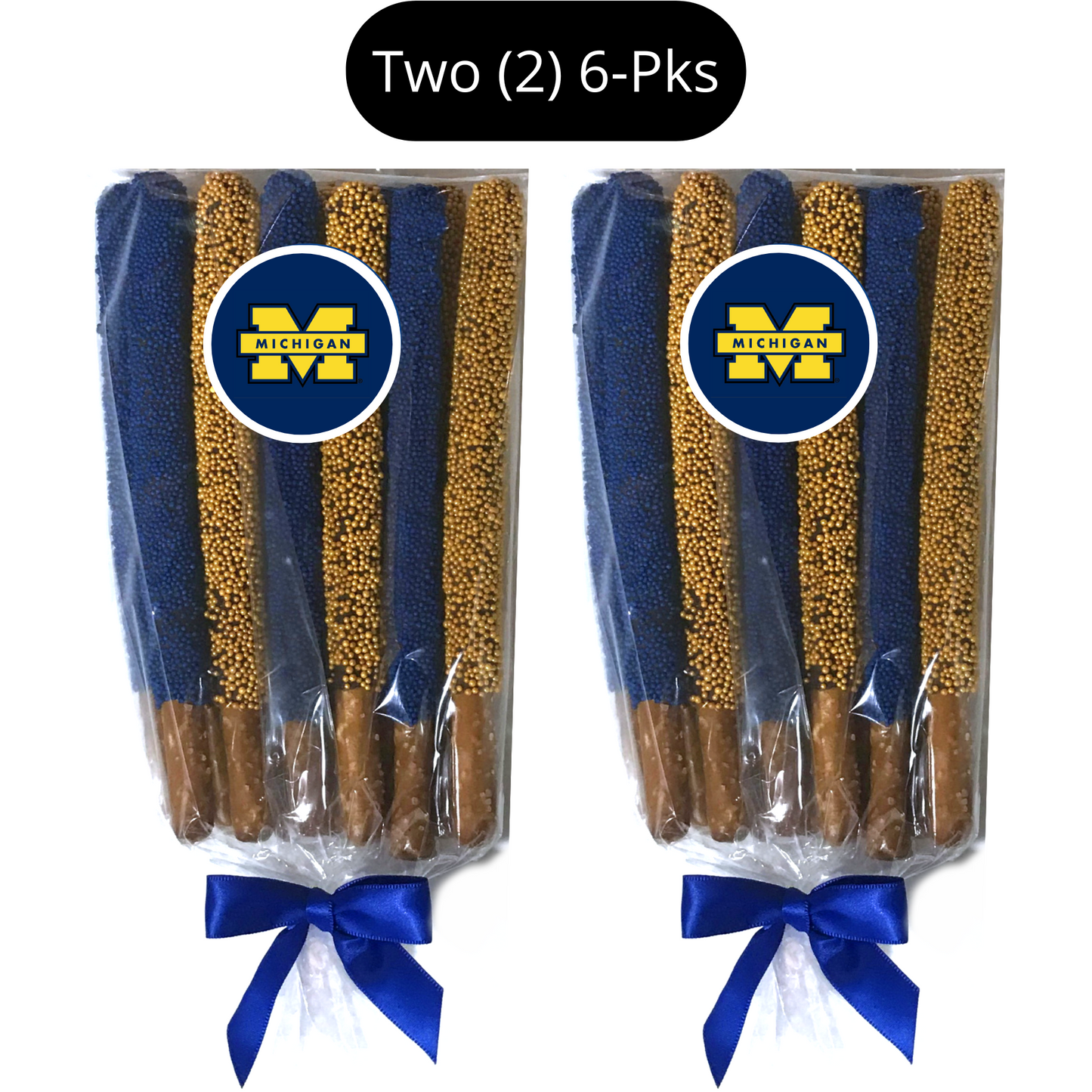 University of Michigan Chocolate Covered Pretzel Rods