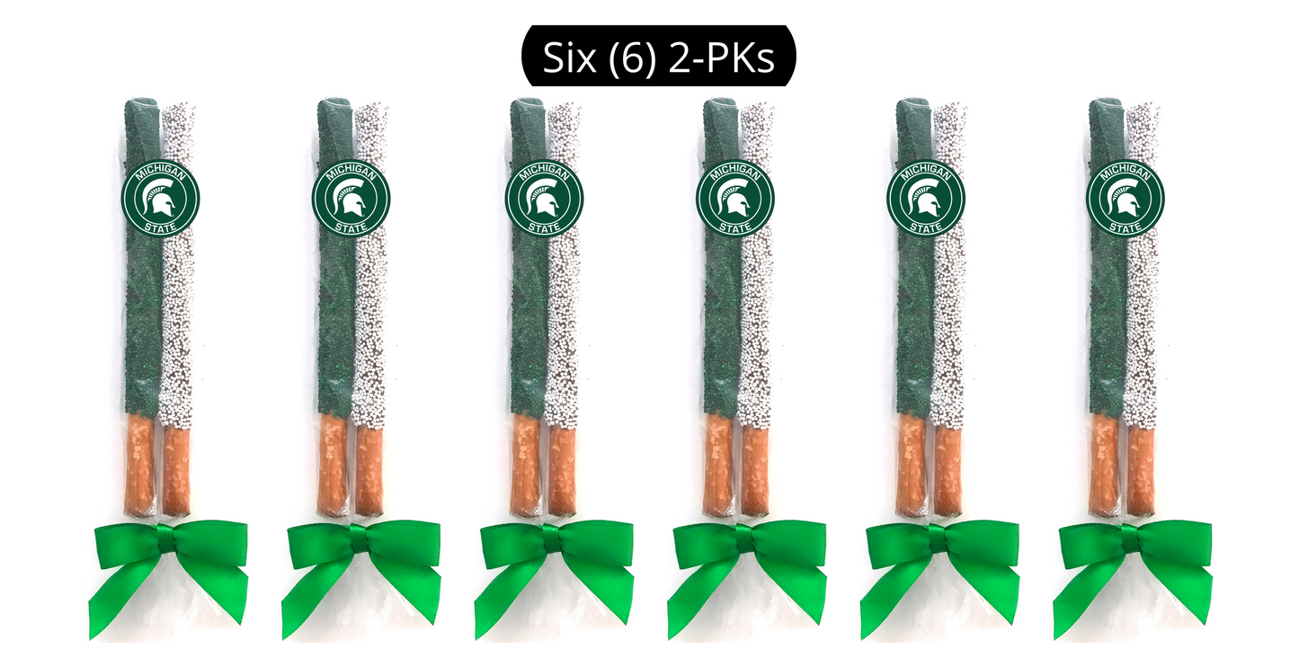 Michigan State Chocolate Covered Pretzel Rods