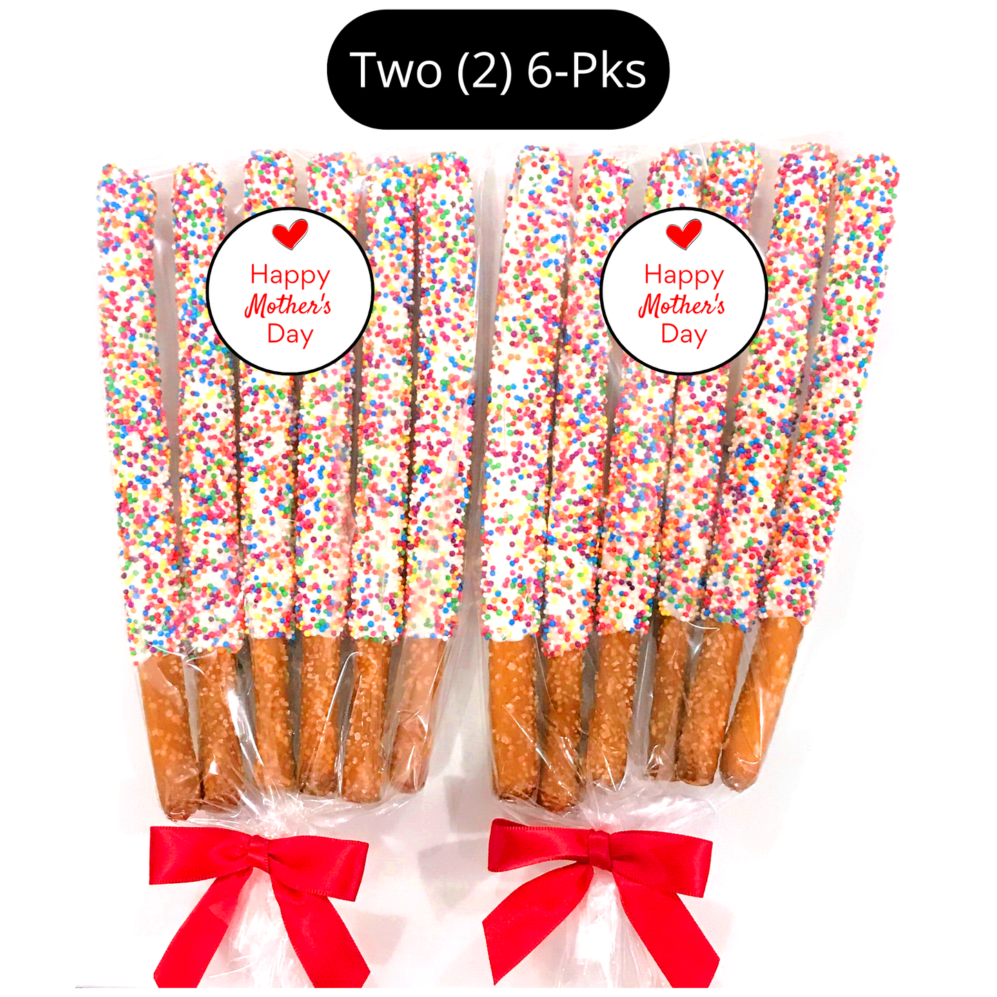 Mother's Day White Chocolate Covered Pretzel Rods