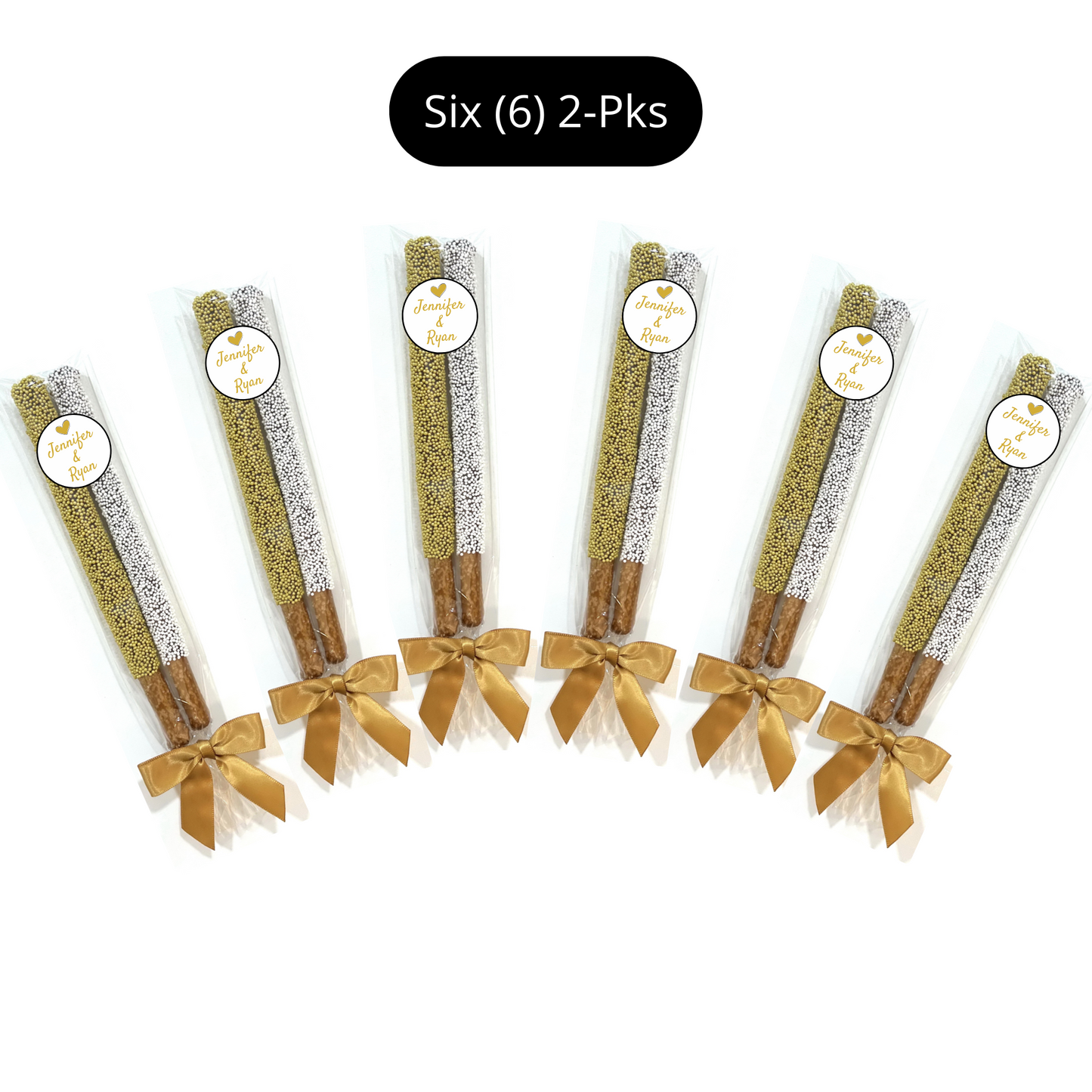 Wedding Chocolate Pretzel Rods - The Happy Couple