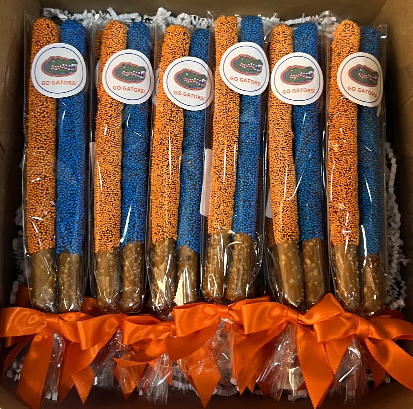 University of Florida Chocolate Covered Pretzel Rods