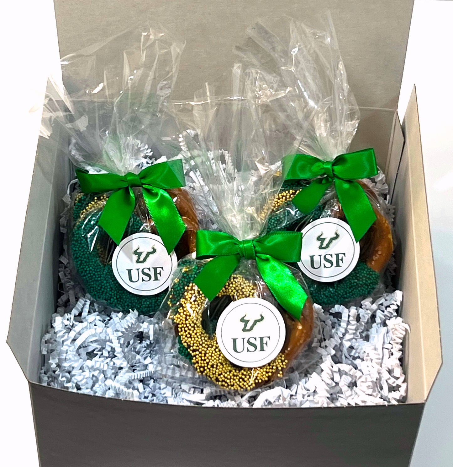 University of South Florida Chocolate Covered Jumbo Pretzels