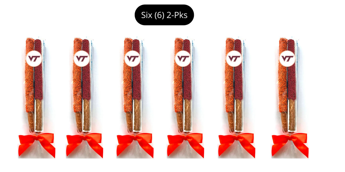 Virginia Tech Chocolate Covered Pretzel Rods