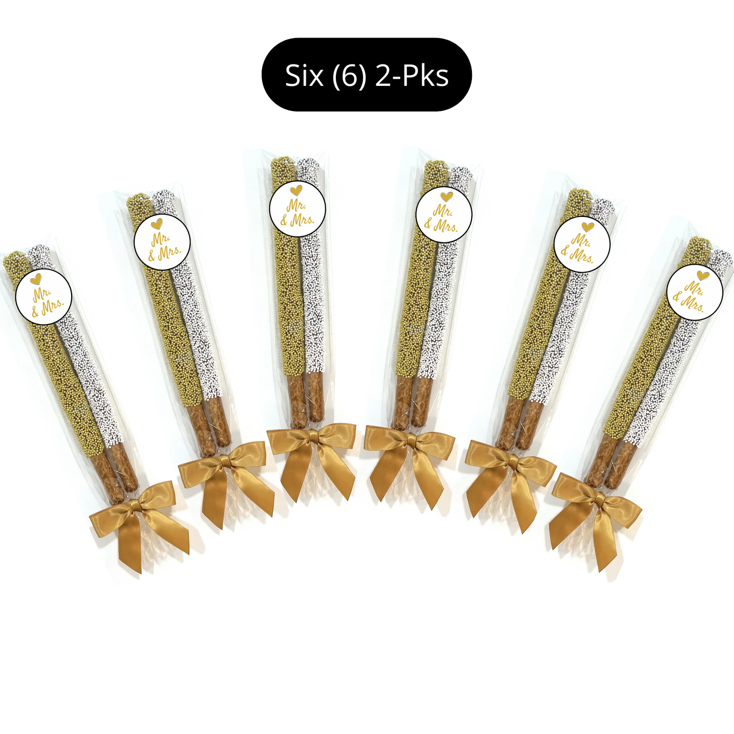 Wedding Chocolate Pretzel Rods - Mr. & Mrs.