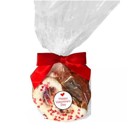 Valentine's Day White Chocolate Covered Jumbo Pretzels