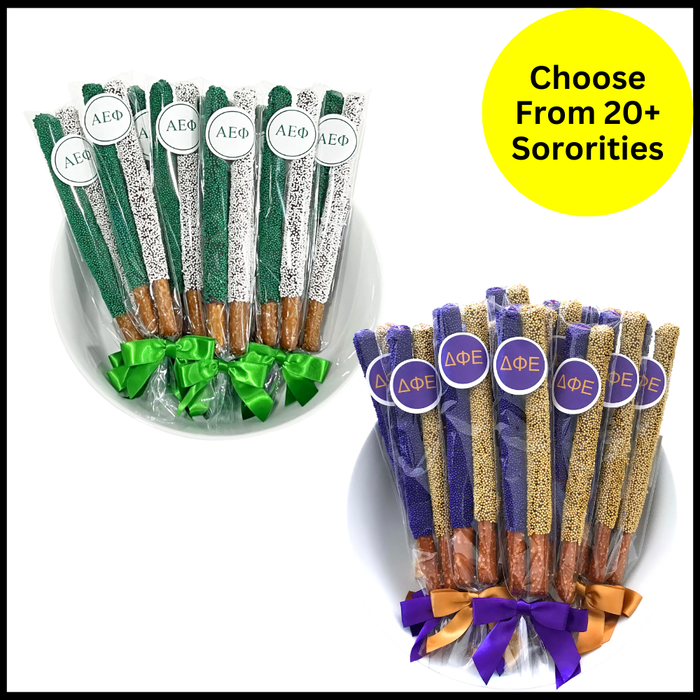 Sorority Chocolate Covered Pretzel Rods