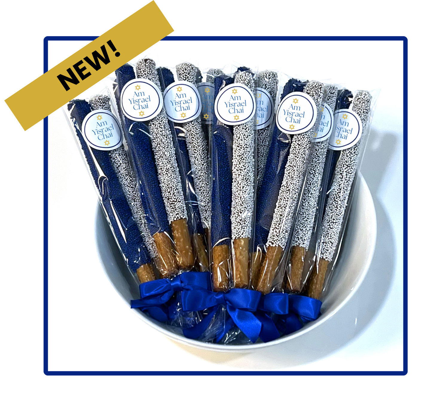 NEW! Jewish Chocolate Pretzel Rods — Choose Your Jewish Saying