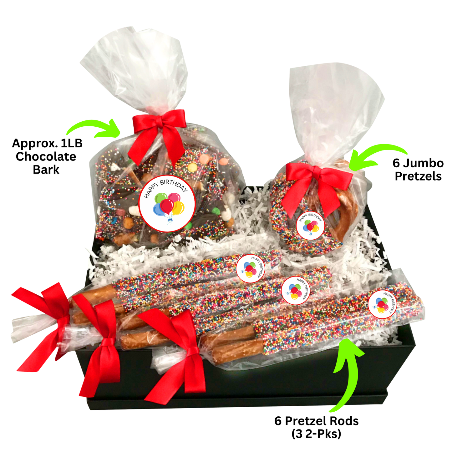 Happy Birthday Chocolate Pretzel Gift Box