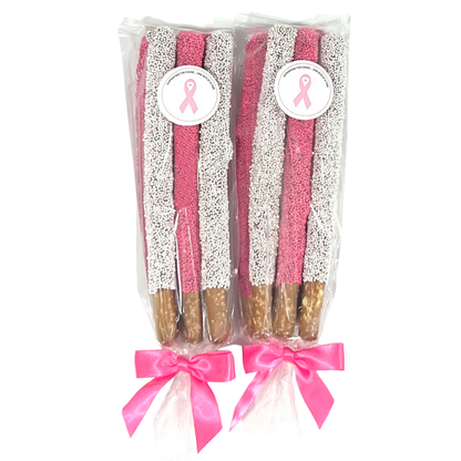 Breast Cancer Awareness Chocolate Pretzel Rods