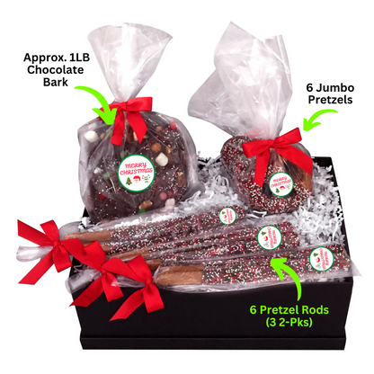 Christmas Chocolate Pretzel Gift Box