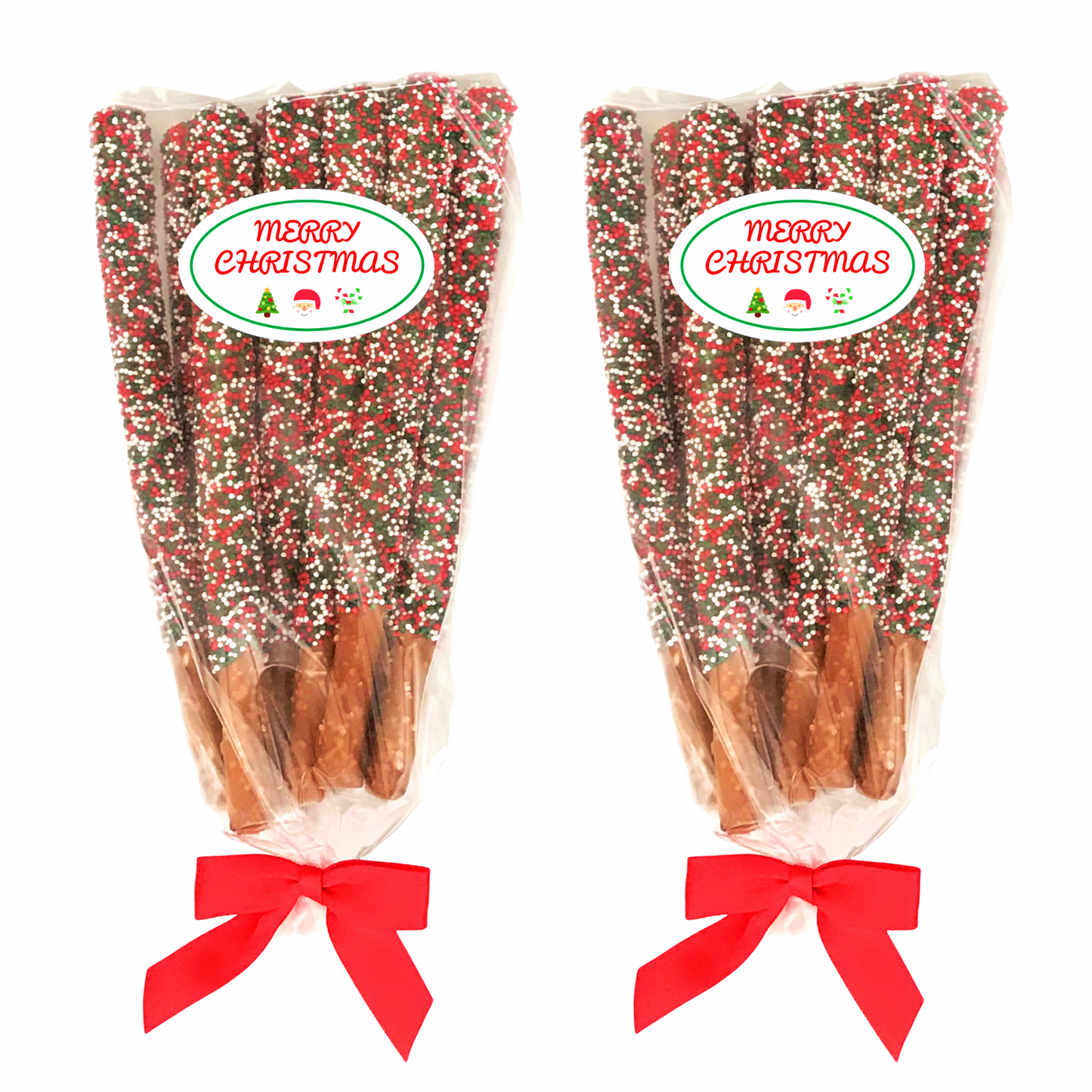 Christmas Chocolate Covered Pretzel Rods
