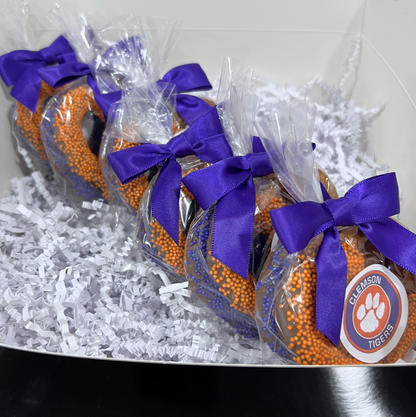 Clemson University Chocolate Covered Jumbo Pretzels