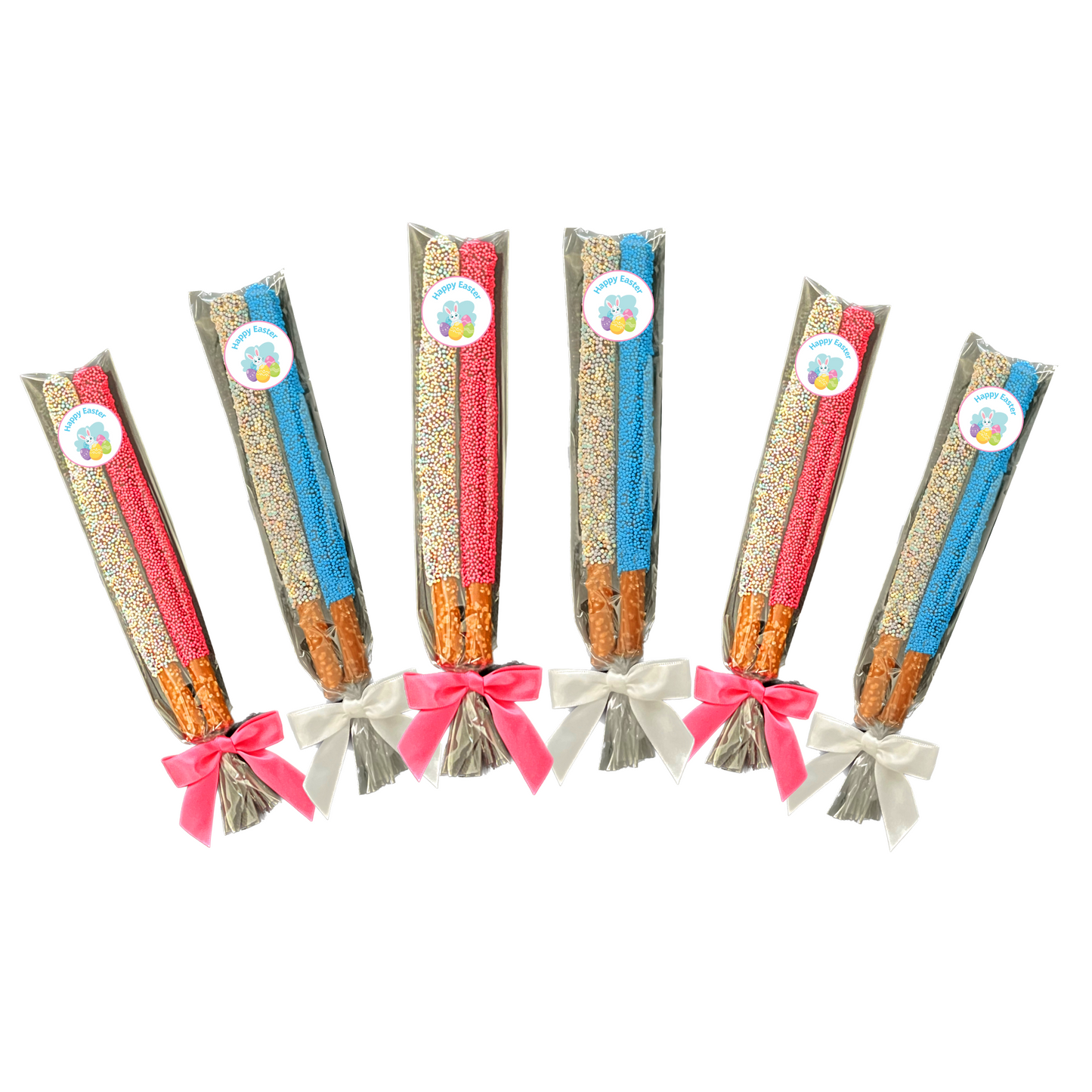 Easter Chocolate Pretzel Rods - Tricolor