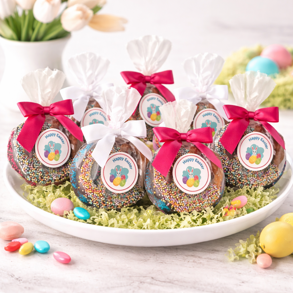 Easter Chocolate Covered Jumbo Pretzels - Tricolor